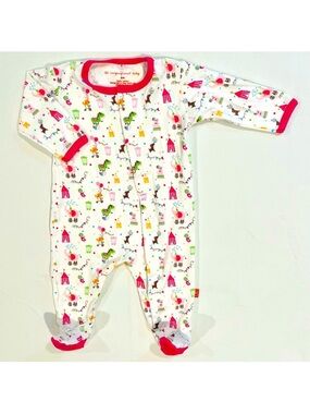 New Magnificent Baby Footie Girls 6M Circus Magnetic Pajamas Sleeper PJs Cotton